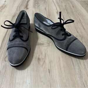 Salvatore Ferragamo Fazio Metallic Oxford‎ Loafers Lace-Up Size 8